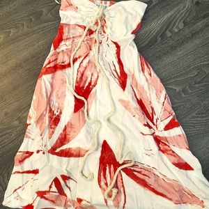 Strapless Dress With Halter Rope Tie